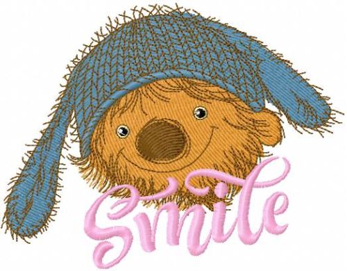 country mouse smile embroidery design