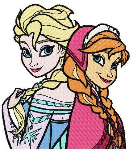 Frozen sisters 2 machine embroidery design