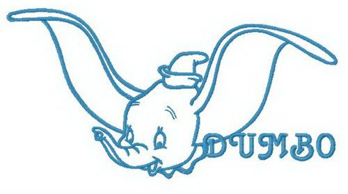 Dumbo ready to fly machine embroidery design