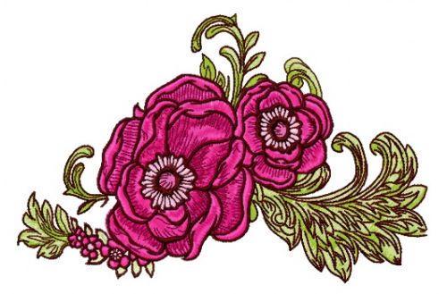 Pink Peonies machine embroidery design