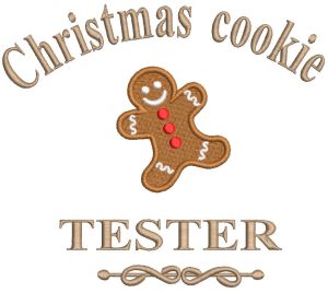 Christmas cookie tester embroidery design