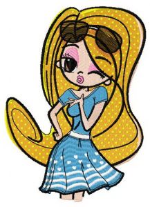 Anime girl 2 embroidery design