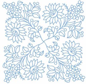 Flowers in square embroidery design