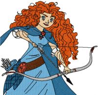 Princess Merida shot an arrow embroidery design