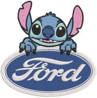 Ford logo with Stitch embroidery design