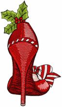 Christmas high heel embroidery design