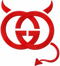 Gucci devil logo embroidery design