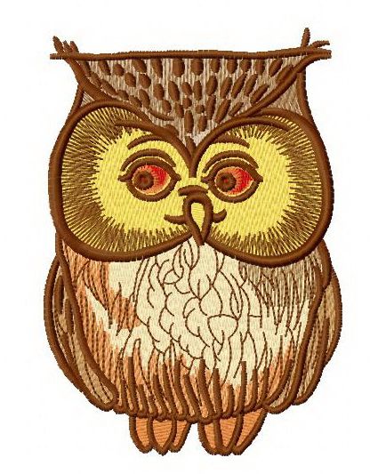 Confused owl machine embroidery design