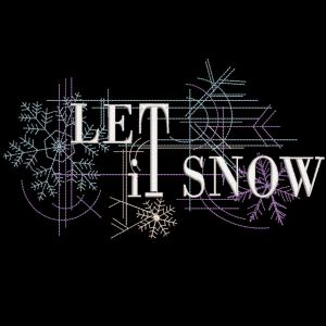 Let it snow black background embroidery design