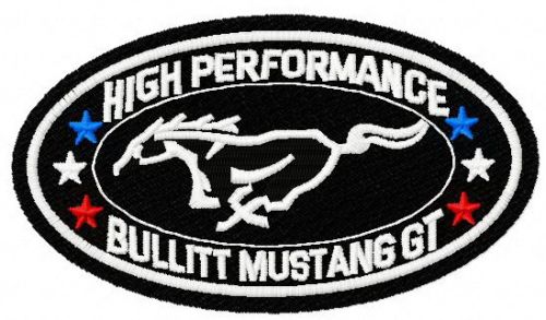 Mustang Bullitt GT machine embroidery design