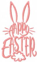 Happy Easter one colored free embroidery design