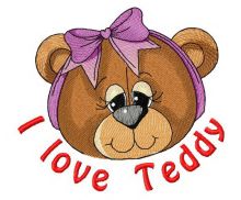 I love teddy 2 embroidery design