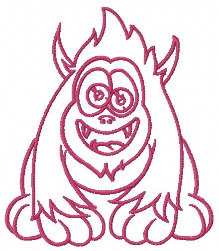 Horny pink monster 2 machine embroidery design
