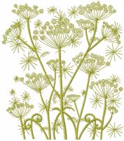 Green field embroidery design