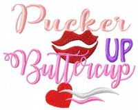 Pucker up buttercup free machine embroidery design