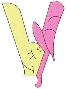 Dr. Seuss alphabet letter V embroidery design