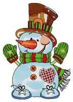 Snow gentleman embroidery design