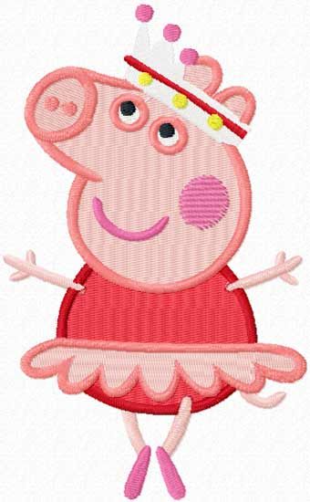 Peppa Pig ballerina machine embroidery design