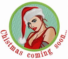 Christmas coming soon embroidery design