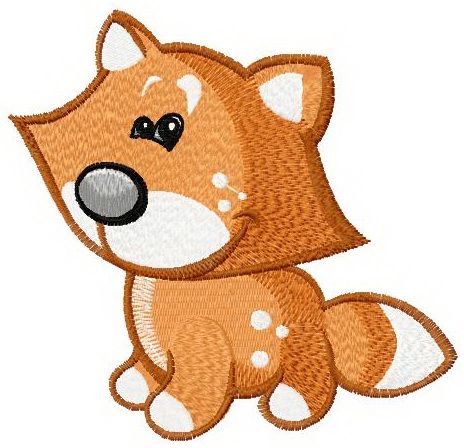 Tiny fox machine embroidery design