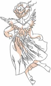Dancing angel vintage sketch