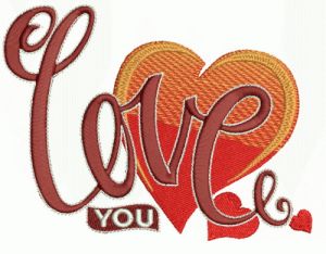 Love you 5 embroidery design