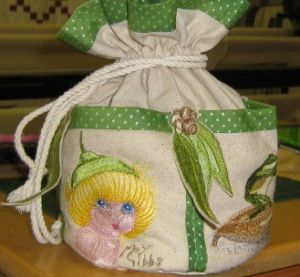 Soft bag with May Gibbs free embroiderydesign