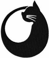 Black kitty tribal free machine embroidery design