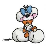 Diddl with toy embroidery design