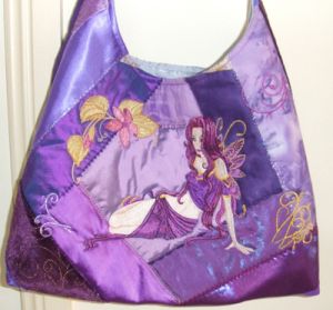 Crazy patch bag with fairy embroiderydesign