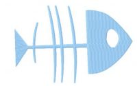 Fish skeleton embroidery design