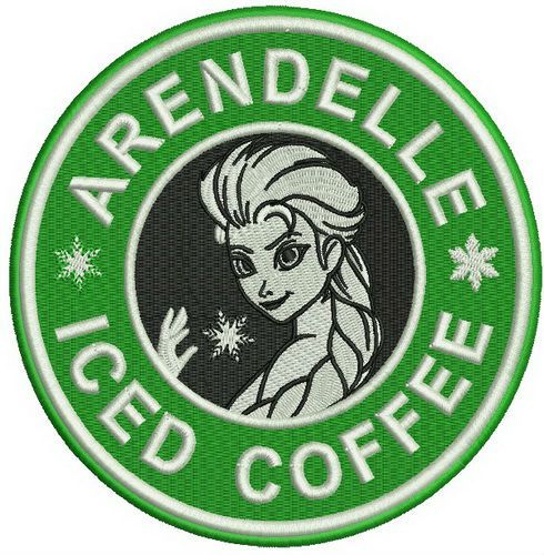 Arendelle iced coffee machine embroidery design