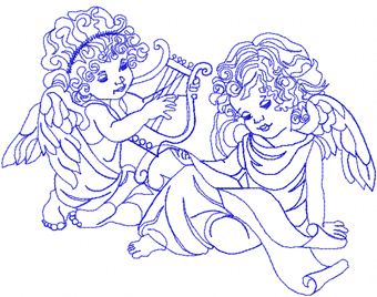 Angels machine embroidery design