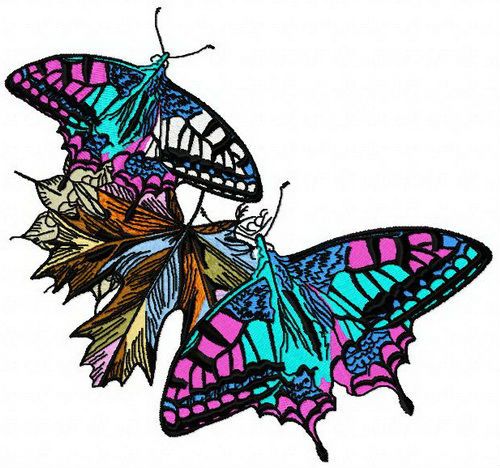 Autumn butterflies 6 machine embroidery design
