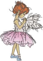 Small Ballerina Dancer Pink lite embroidery design