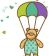 Bear skydiver machine embroidery design