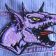 Angry dragon design embroidered