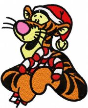 Christmas Tigger with wand embroidery design