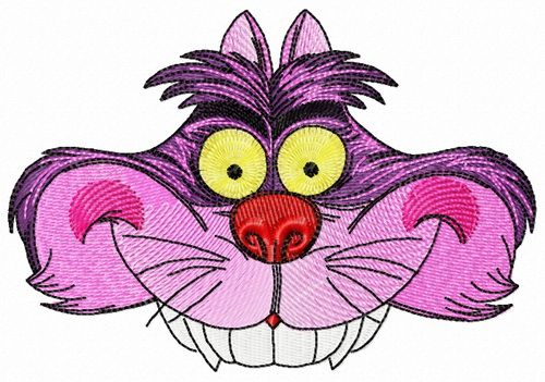 Cheshire cat hat machine embroidery design