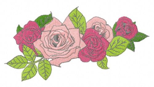 Wreath of roses machine embroidery design