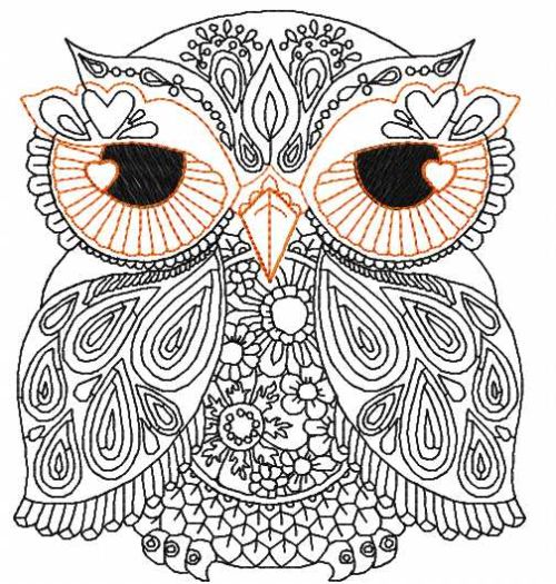 owl free embroidery design 5