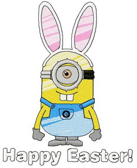 Happy Easter Minion 2 machine embroidery design