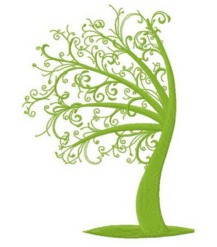 Green tree 2 machine embroidery design