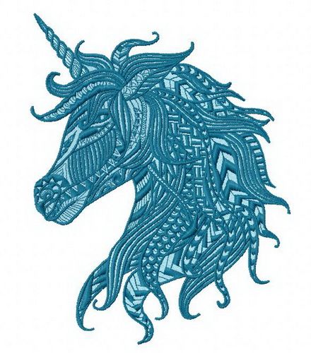Mosaic unicorn machine embroidery design