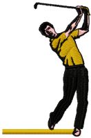 Golfer embroidery design