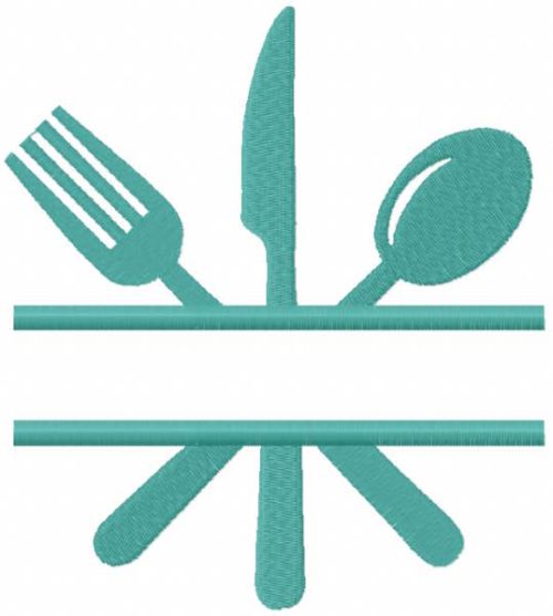 Split kitchen monogram embroidery design