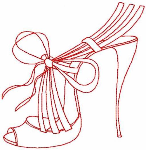 Blue fashion shoes free embroidery design