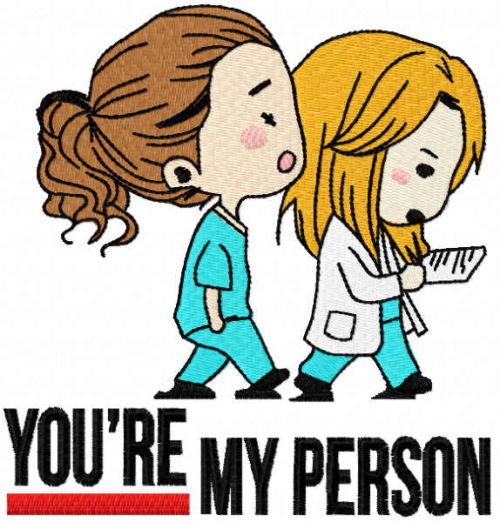 You re my person small variant embroidery design