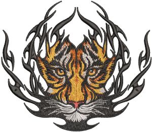 Tiger badge embroidery design