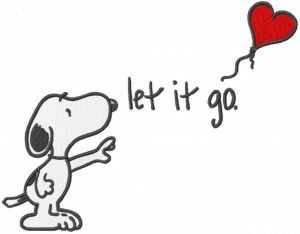 Snoopy let it go embroidery design